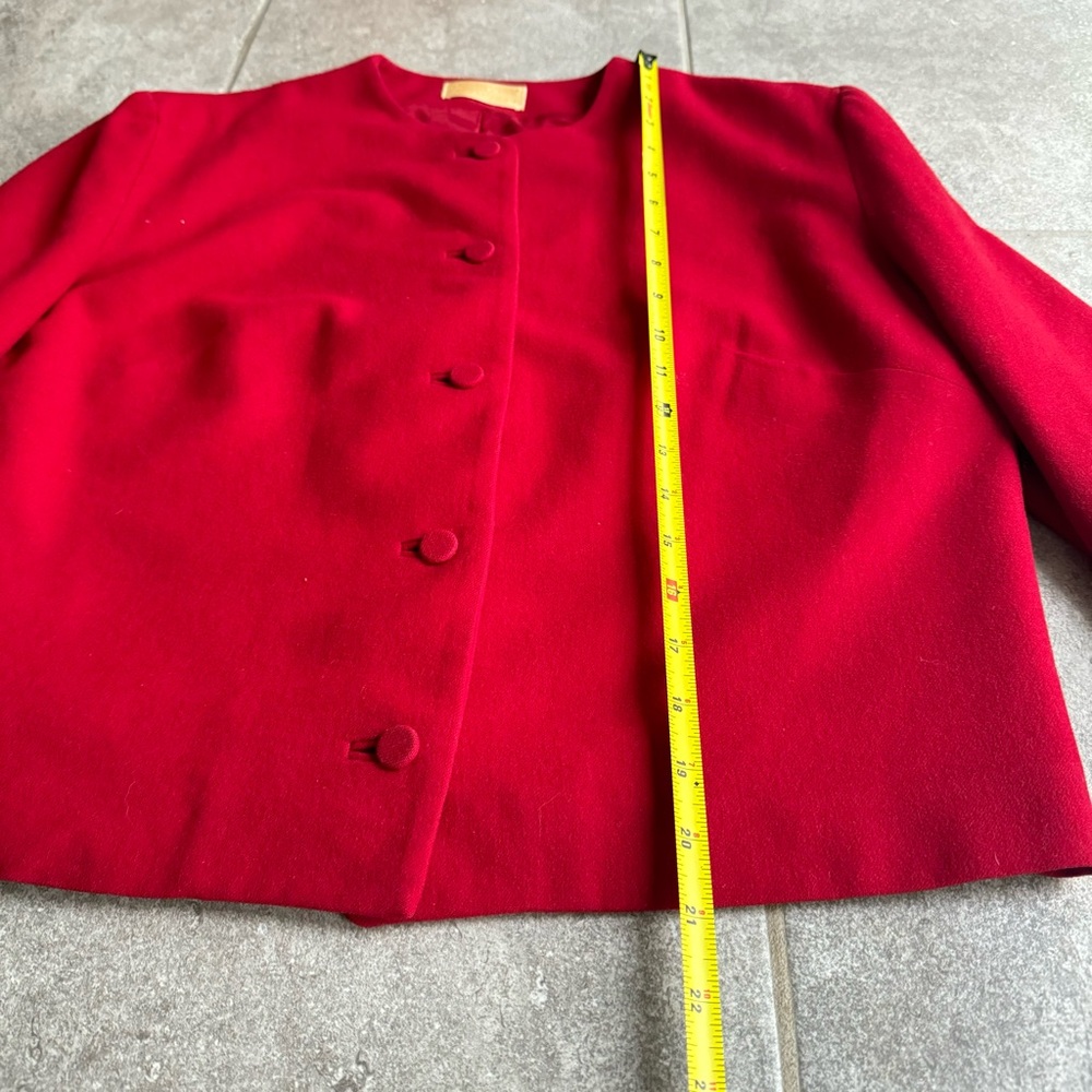 Red Pendleton Button Down 100% Wool Blazer Jacket… - image 4